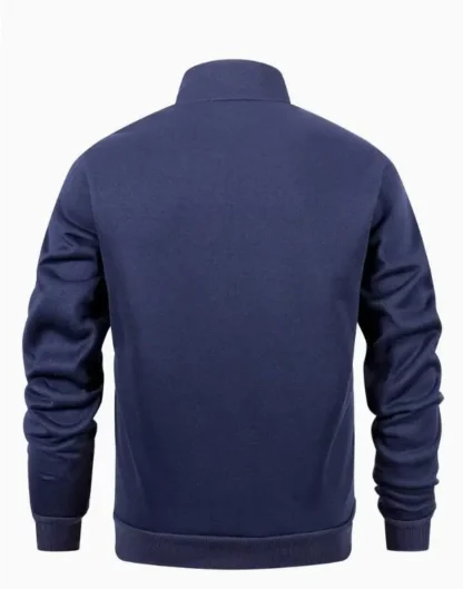 Men Fleece Zipper Track Suit Blue