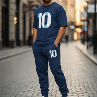 Men Printed Track Suit Blue 10 Size XL Polyester