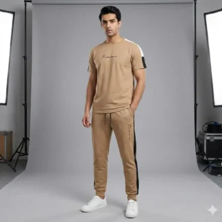Men Brown Printed Track Suit 2Pcs XL to XXL