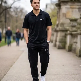 Men Black Polo Track Suit with Nike Logo