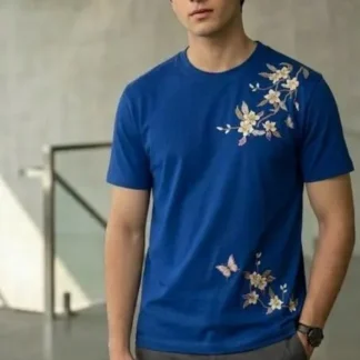 1 Pc Men's Dri Fit Flower Printed T-Shirt