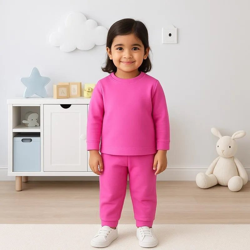 Pink Fleece Tracksuit for Girls 7-8 Years - Image 2