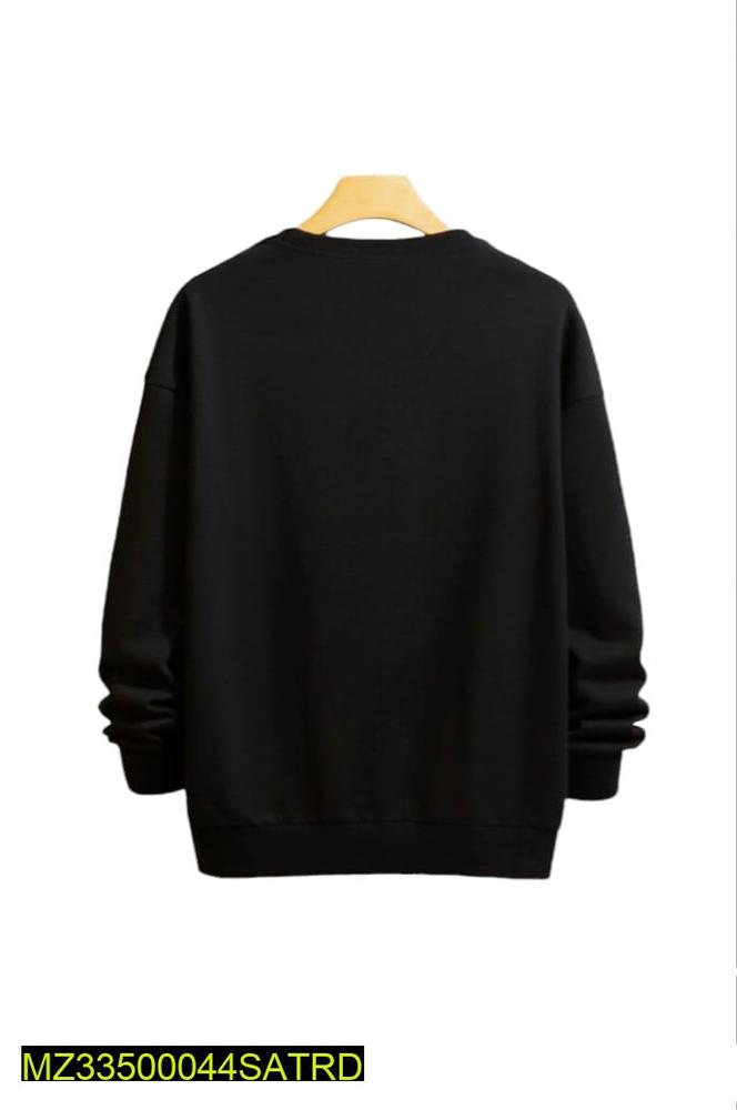 Men's Winter Fleece Sweatshirt Plain Collar Fit - Image 3