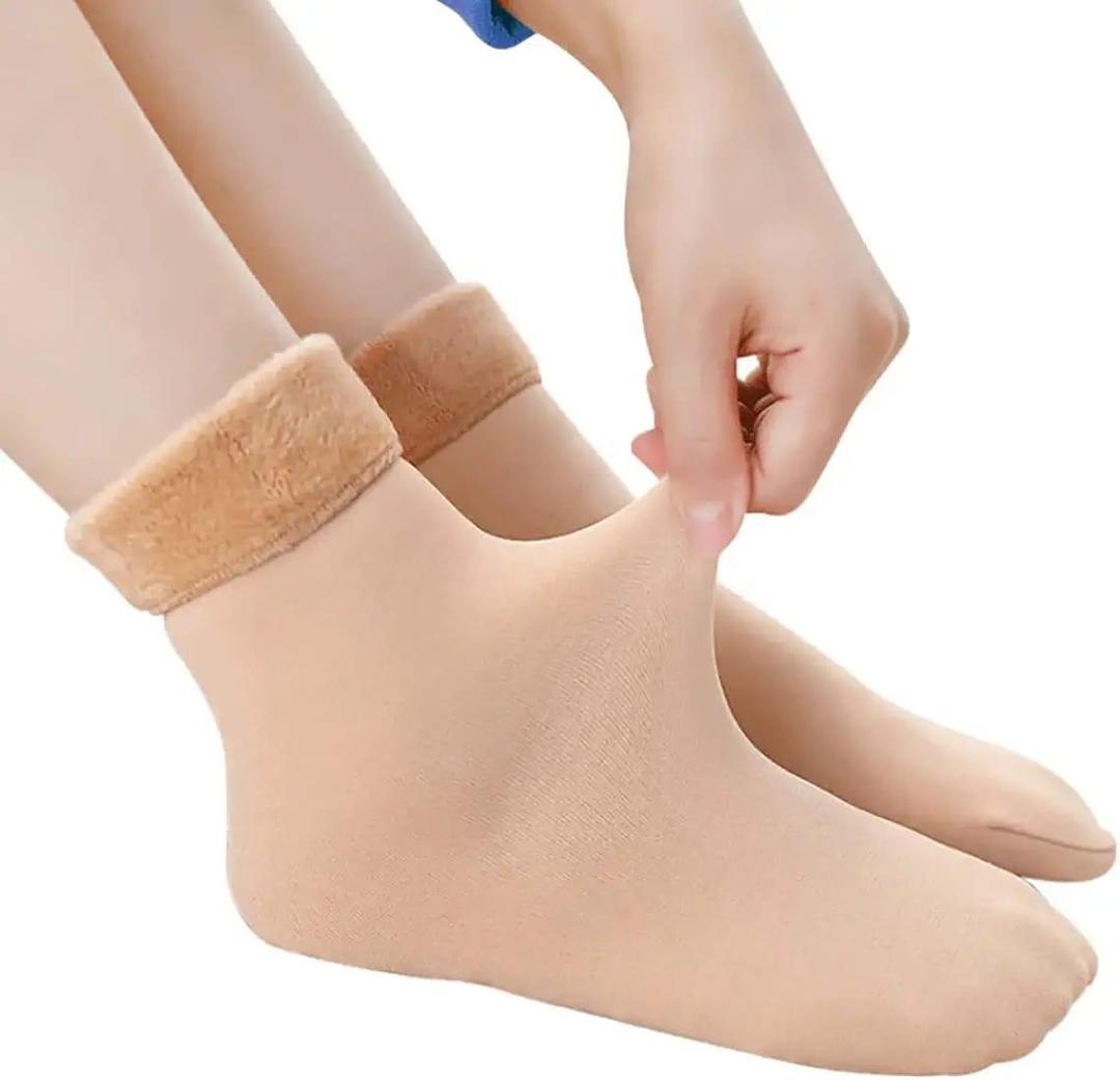 Wool Thermal Socks Beige Winter Warm Comfort - Image 3