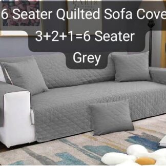 Grey Quilted 6 Seater Sofa Cover Cotton Pakistan