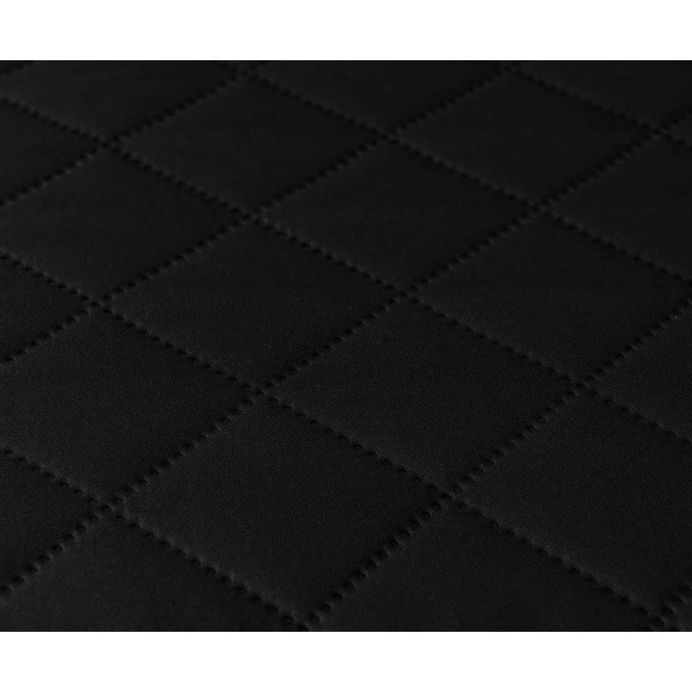 Black Quilted 6-Seater Sofa Cover Cotton Dust Resistant - Image 2