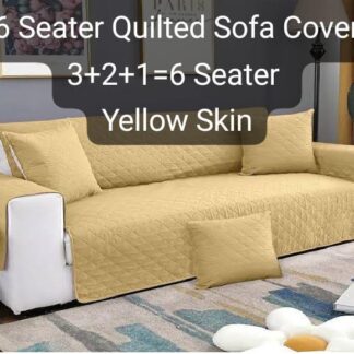6 Seater Quilted Cotton Sofa Cover Durable Easy Clean