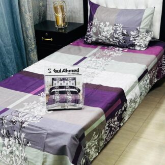 Purple Floral Mix Cotton Single Bedset Set