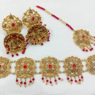 Golden Floral Choker Set for Weddings Parties