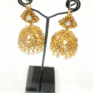 Golden Jhumka Earrings – Wedding & Party Wear