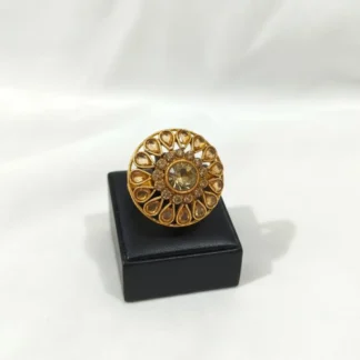 Golden Adjustable Ring for Women Wedding Party Wear