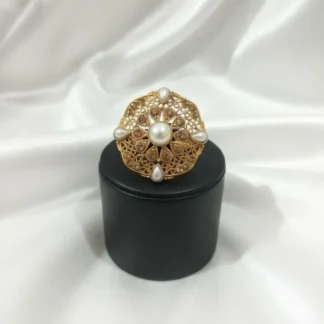 White Adjustable Ring for Wedding & Eid Wear