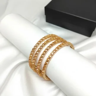 Golden 4-Band Wristlet Set for Women