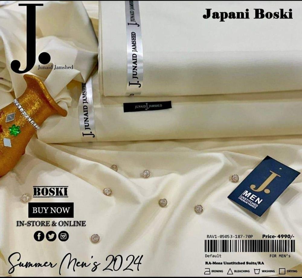Men's Unstitched Boski Plain Suit Summer 2024