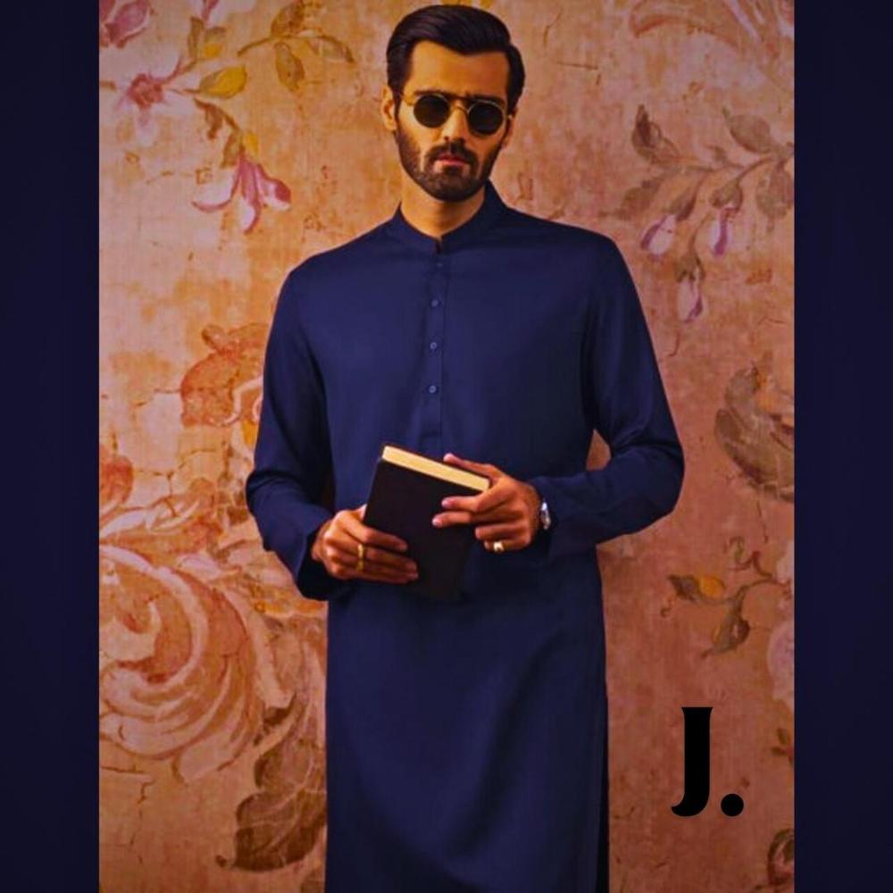 Navy Blue Boski Men Suit with Brand Tag & Bag - Image 3