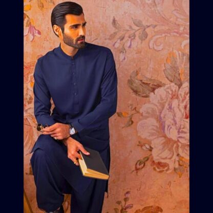 Navy Blue Boski Men Suit with Brand Tag