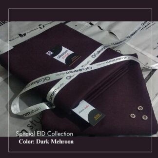 Men's Dark Mehroon Wash & Wear Suit Eid Summer