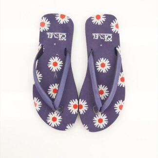 Navy Foam Flip Flops with Daisy Print for Men