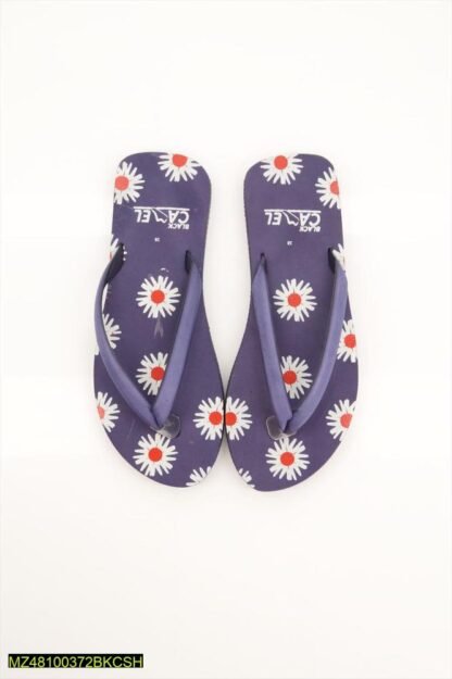 Navy Foam Flip Flops with Daisy Print for Men