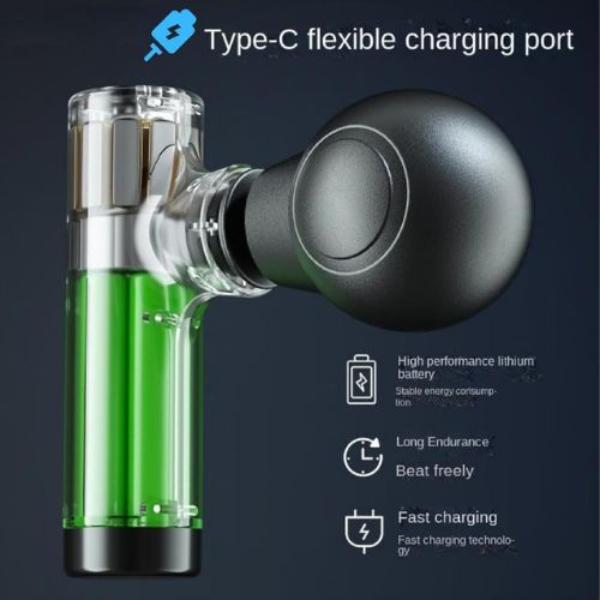 Rechargeable Mini Massage Gun Black ABS - Image 5