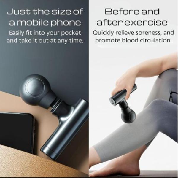 Rechargeable Mini Massage Gun Black ABS - Image 6