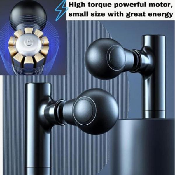 Rechargeable Mini Massage Gun Black ABS - Image 8