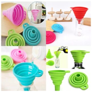 Collapsible Silicone Funnel Multicolor Kitchen Use