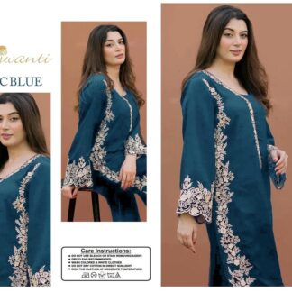 Embroidered Lawn Suit Blue for Weddings & Parties