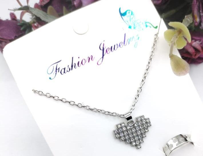 7-Piece Modern Pendant Set Silver Plated Zircon Earrings - Image 2