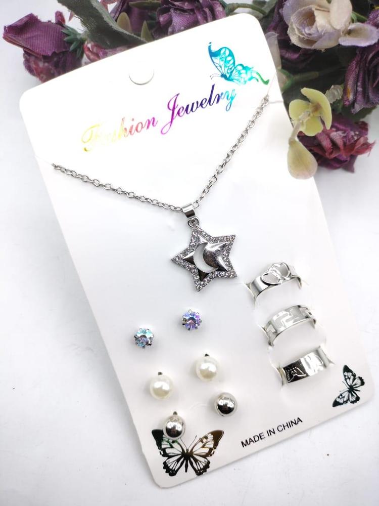 Premium Silver Plated Zircon Pendant Set for Women – Women Jewellery Set with Fine Finishing | Cash on Delivery - Image 2