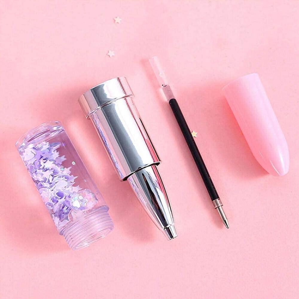 Gel Correction Pen with Star Glitter & Chrome Handle