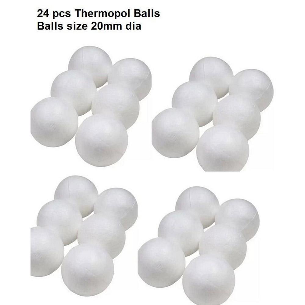 White Styrofoam Balls 24Pcs for Craft & Decor