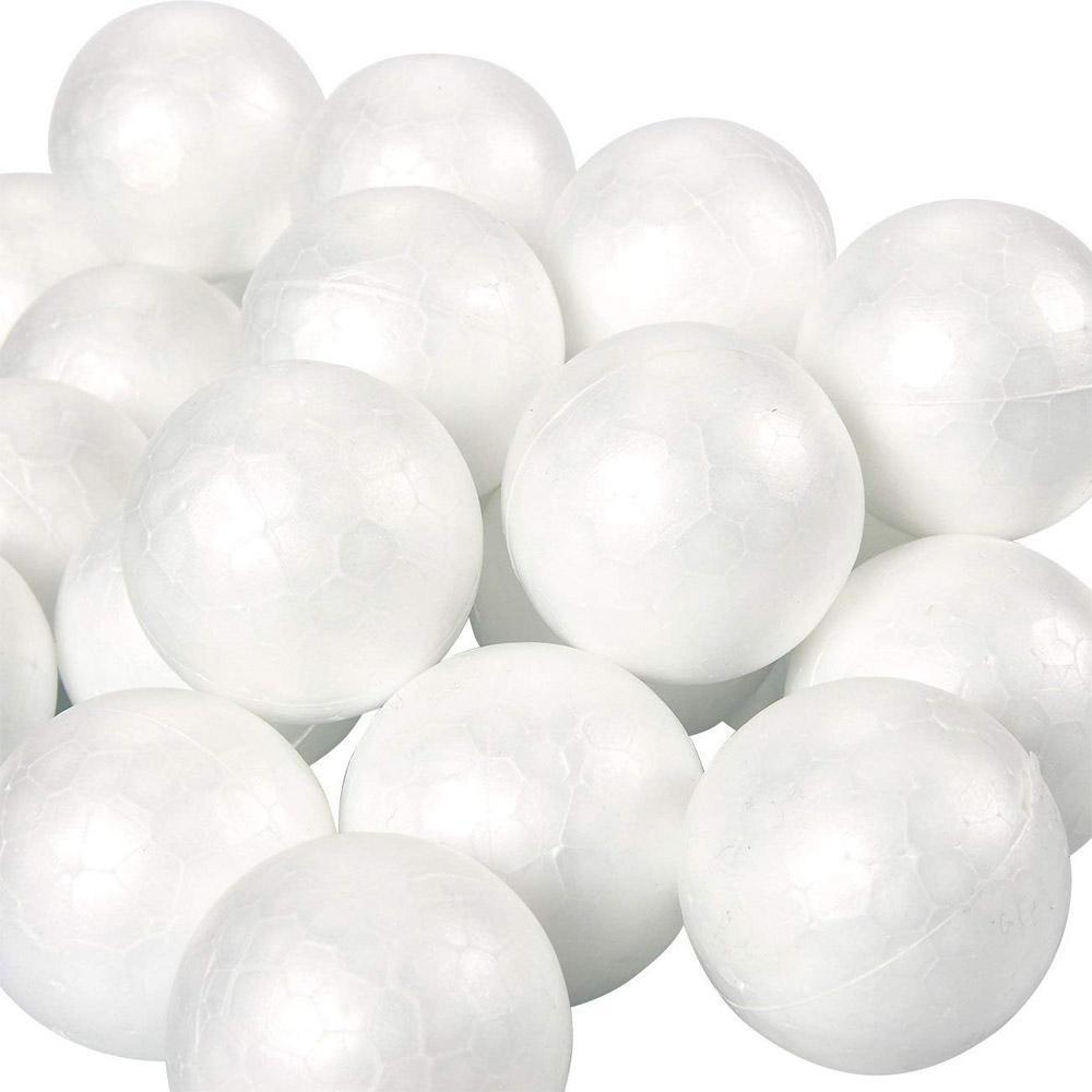 White Styrofoam Balls 24Pcs for Craft & Decor - Image 2