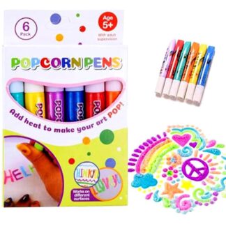 Magic Popcorn Pens 6 Pack Heat Activated for Kids