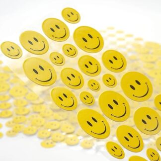 Smiley Face Stickers 90 Pcs Yellow Decals Set