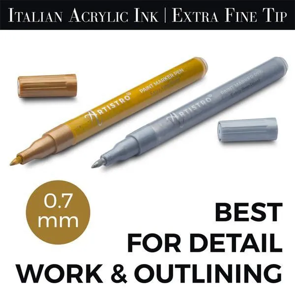 Golden Glitter Marker Multi-Surface Shiny Gold Pen - Image 2