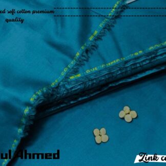 Gul Ahmed Blue Cotton Suit with Yellow Stitching