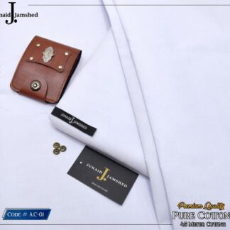 Men Paper Cotton Suit White Summer Unstitched 4.5m