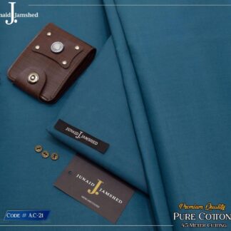Turquoise Pure Cotton Unstitched Suit for Men