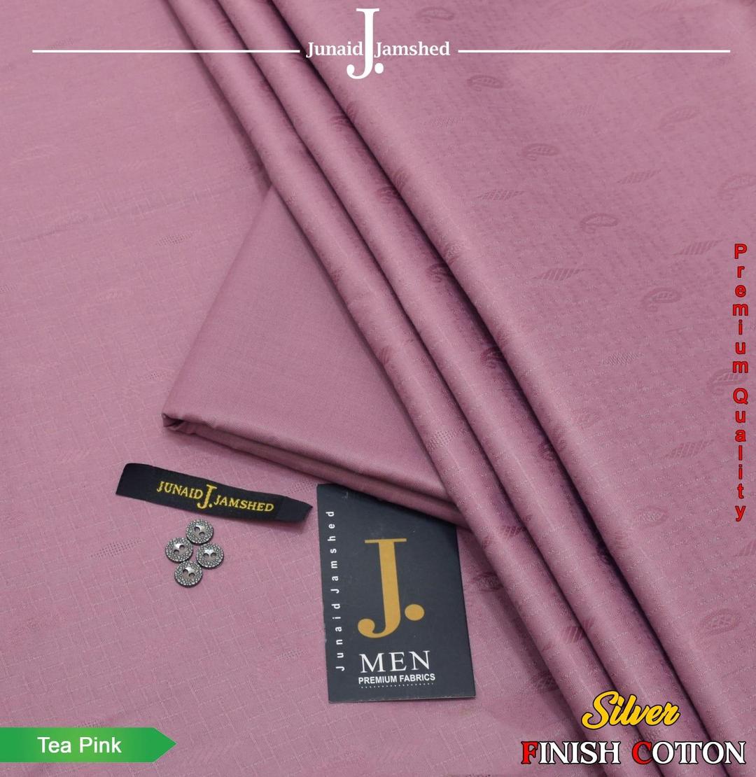 Men's Tea Pink Hard Cotton Textured Suit with Silver Finish