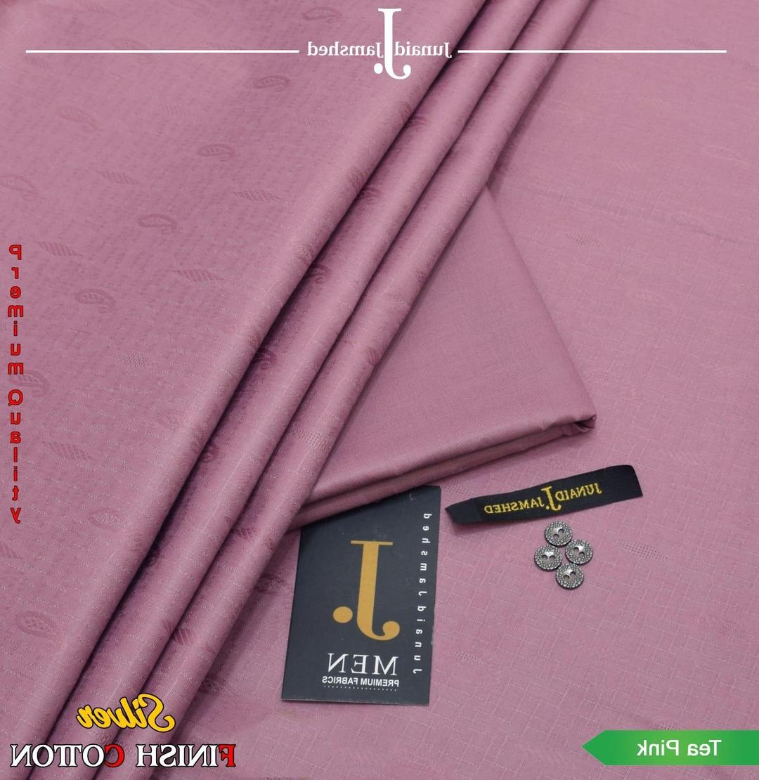 Men's Tea Pink Hard Cotton Textured Suit with Silver Finish - Image 2