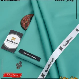 Unstitched Cotton Sotton Suit Turquoise for Men Winter