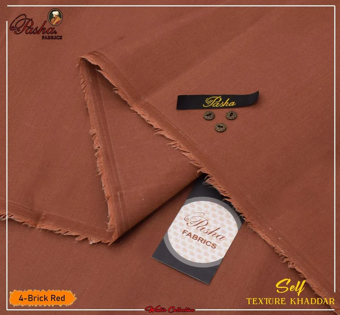 Self Textured Khaddar Suit Brick Red Winter