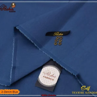 Men's Khaddar Denim Blue Winter Suit with 8 Buttons