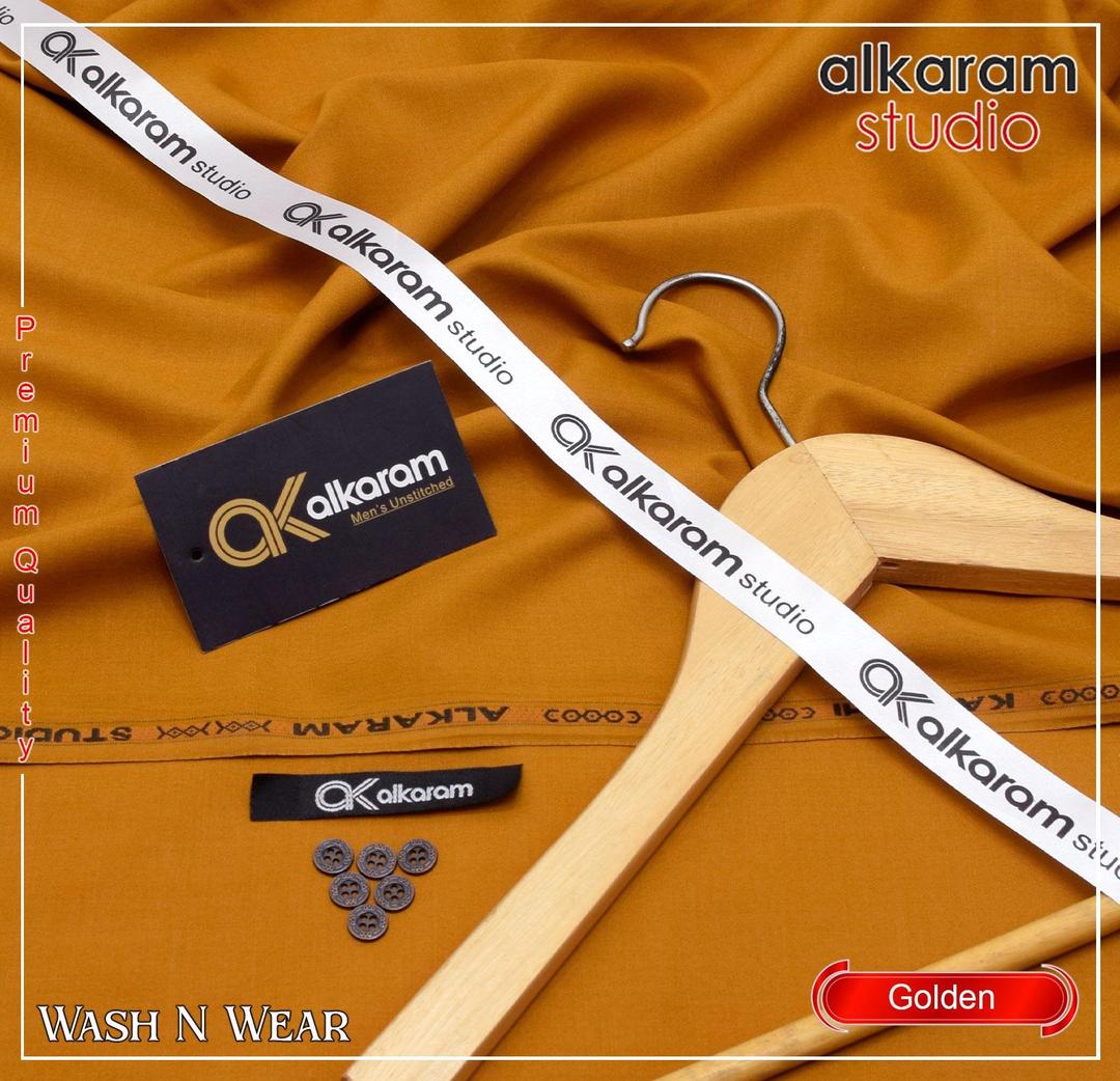 Golden Wash N Wear Men Suit alkaram studio