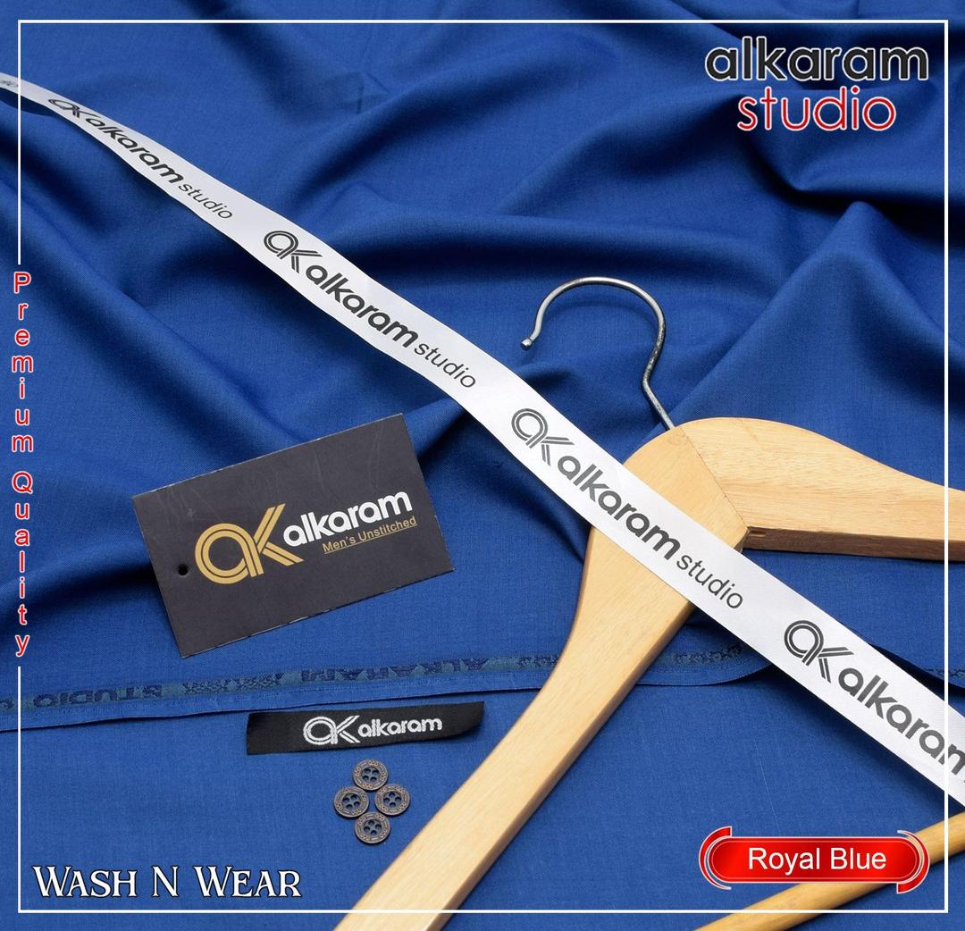 Royal Blue Wash & Wear Men's Suit 4m Unstitched Pakistan