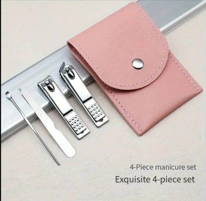 Peach Luxury Leather Nail Art Tool Set 4pc - Image 3
