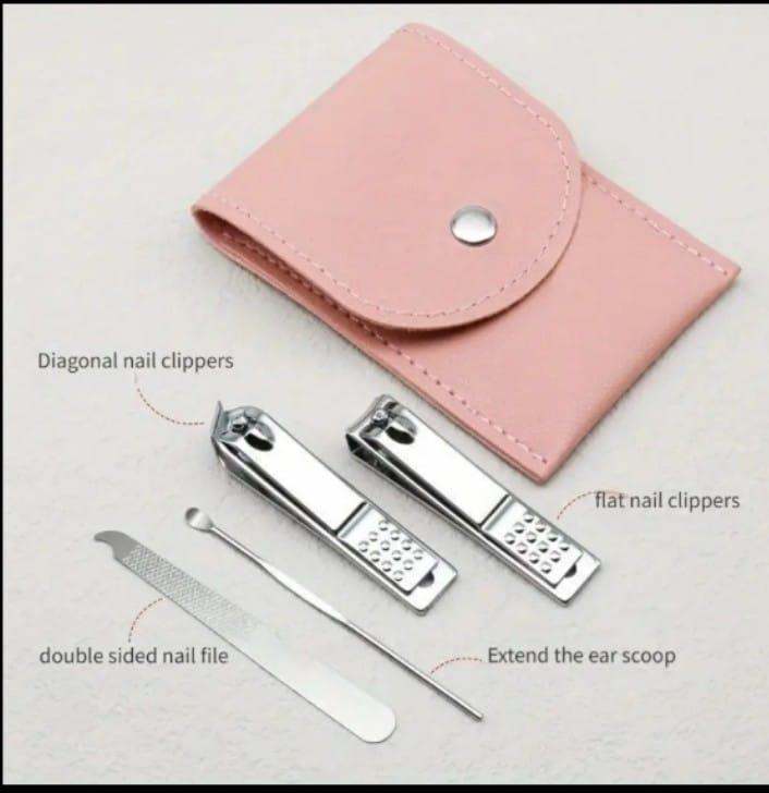 Peach Luxury Leather Nail Art Tool Set 4pc - Image 4