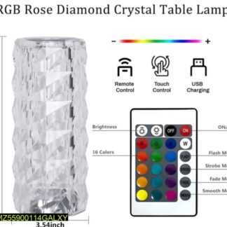 USB Rechargeable RGB Crystal Table Lamp 16 Colors