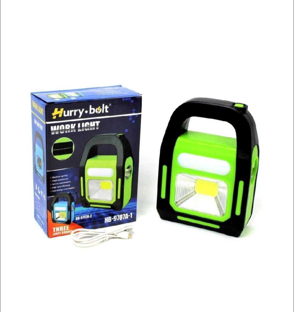 Solar LED Work Light Green Black Rechargeable - Image 3